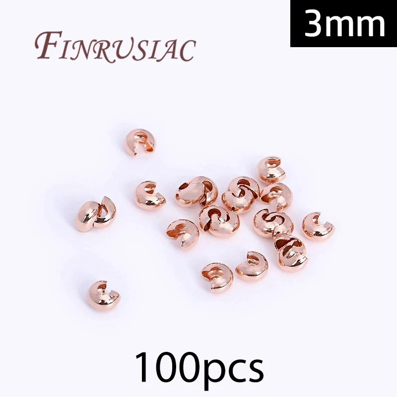 18K Gold Plated Crimp Beads, End Caps & Lobster Clasps