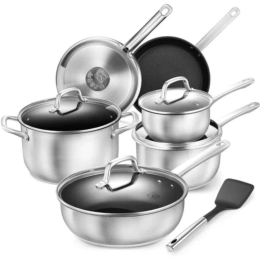 KOCH SYSTEME CS 10-Piece Nonstick Stainless Steel Cookware Set