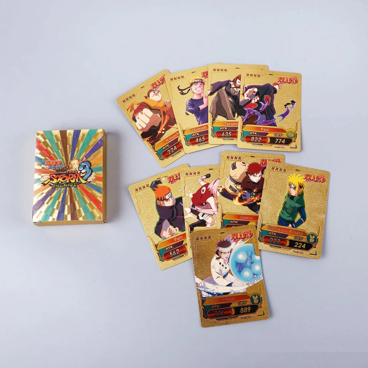 55-Piece Naruto Gold Card Set – Kakashi Sasuke Rare Collection
