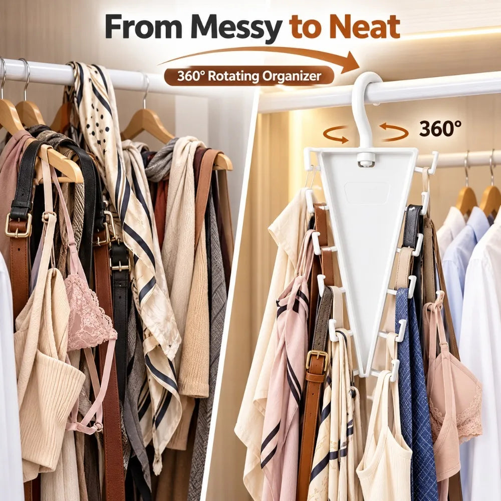 12-Hook Rotatable V-Shape Closet Hanger Organizer