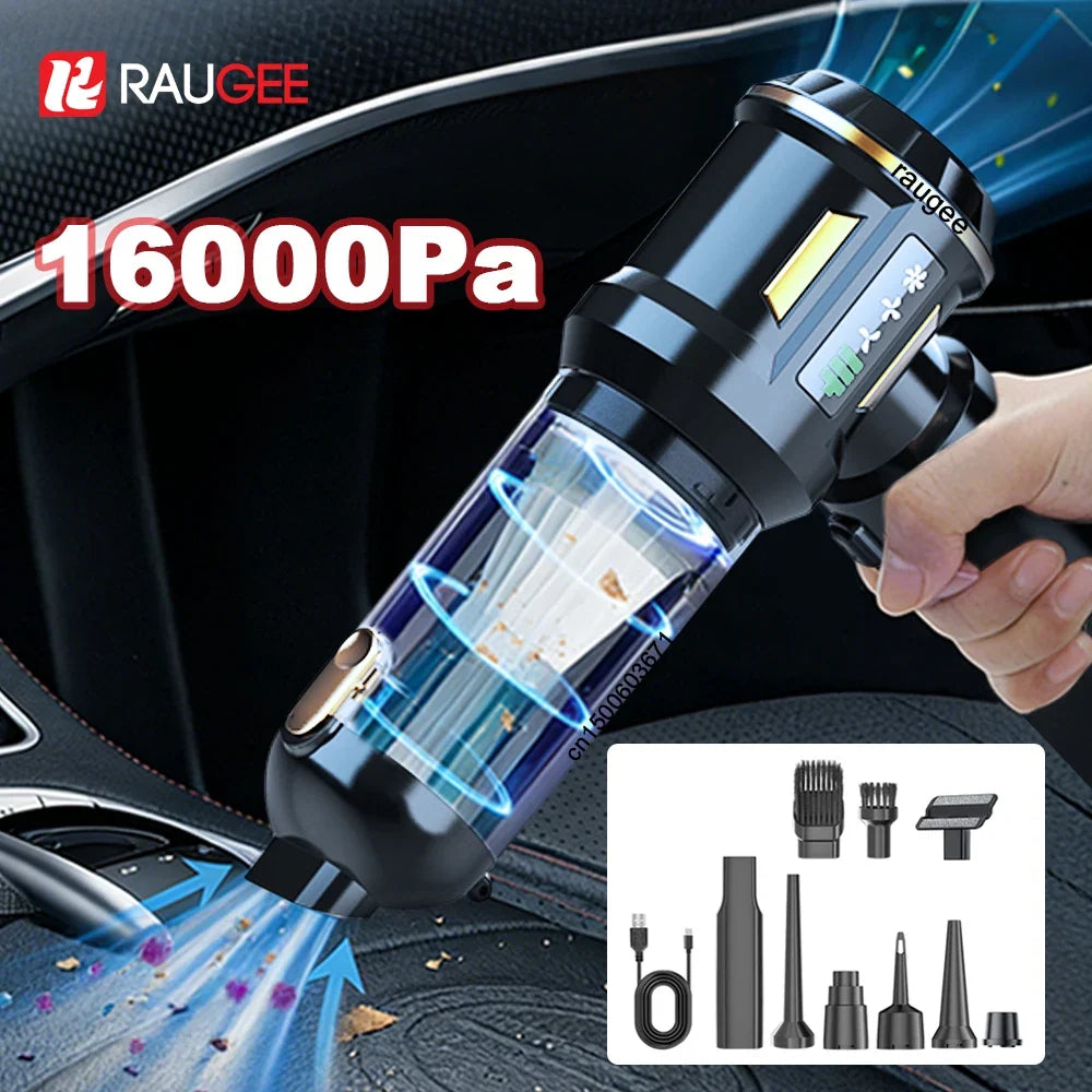 Raugee Cordless Handheld Car Vacuum – 16000Pa 6000mAh
