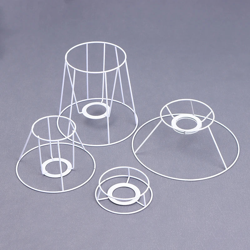 Vintage Iron Wire Lampshade Frame DIY Light Cage Guard Ring
