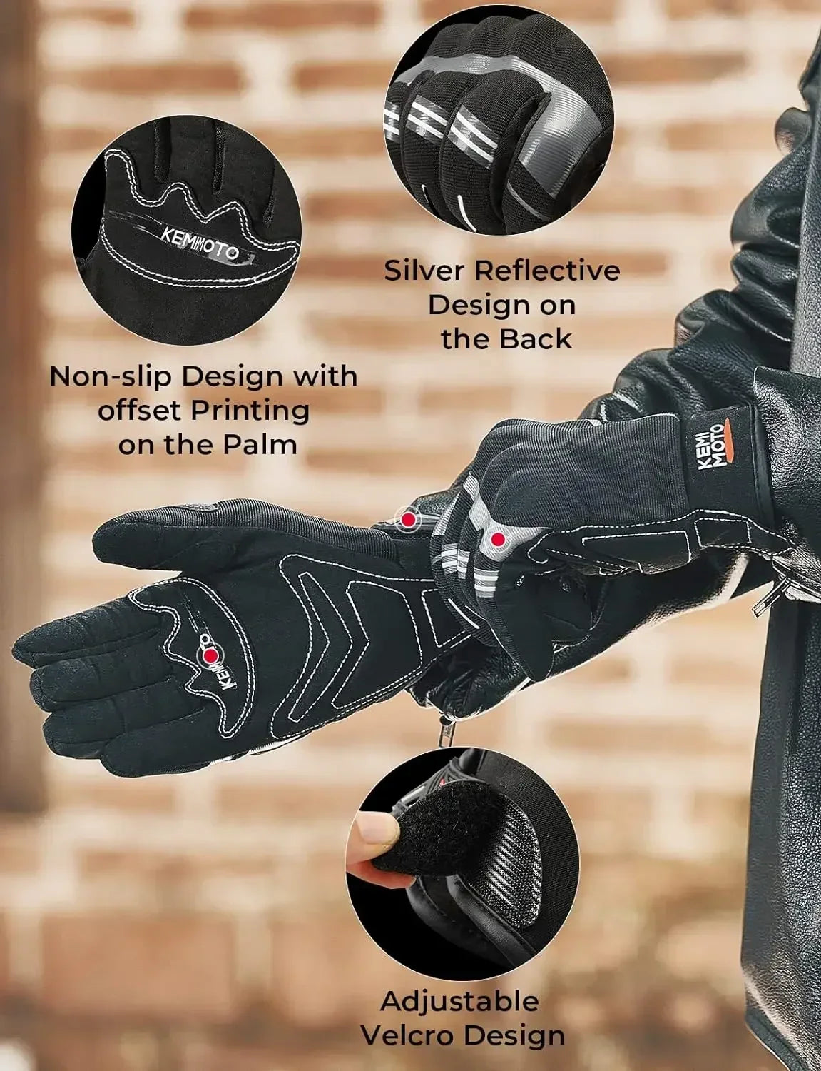KEMITOUR Summer Motorcycle Gloves Hard Knuckle Touchscreen Moto