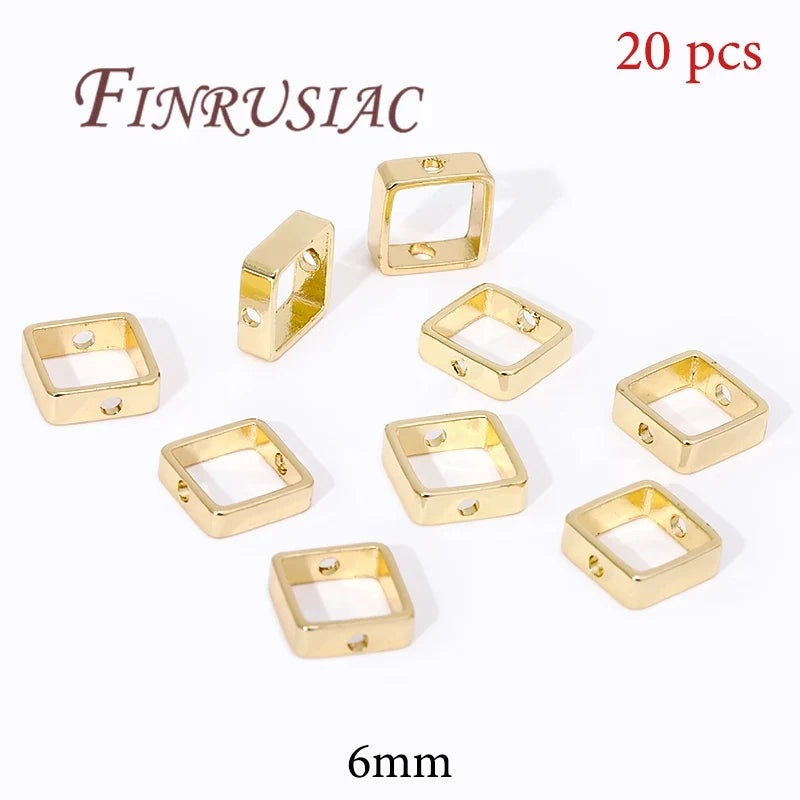 20Pcs 18K Gold Plated Bead Frames & Spacer Connectors DIY