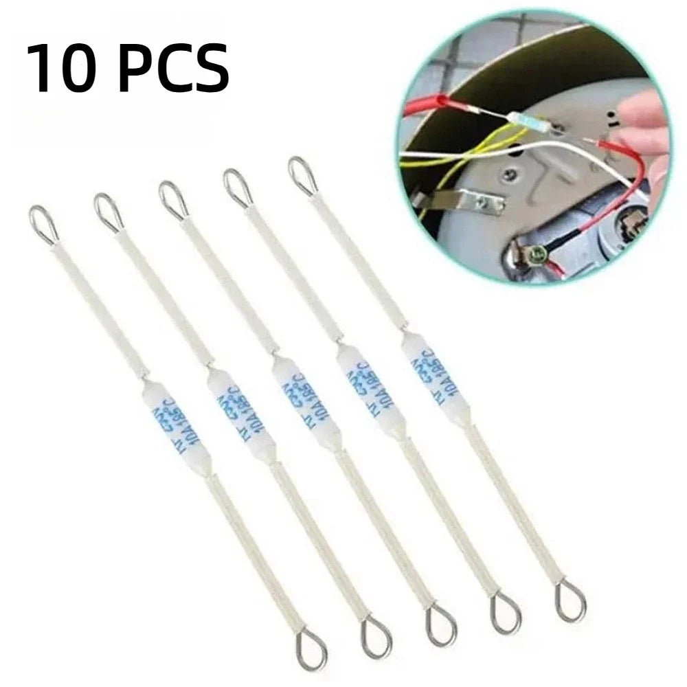 10Pcs Ceramic Thermal Cutoff Fuse 10/15/20A 250V 185°C 230°C