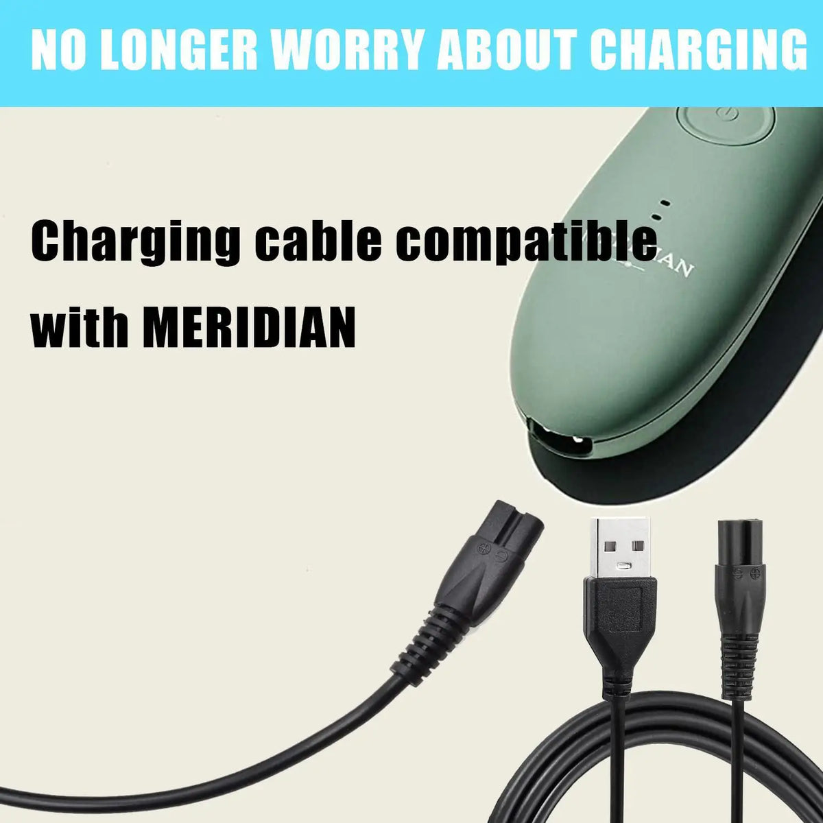 Replacement Charger Cable for Meridian Electric Shaver