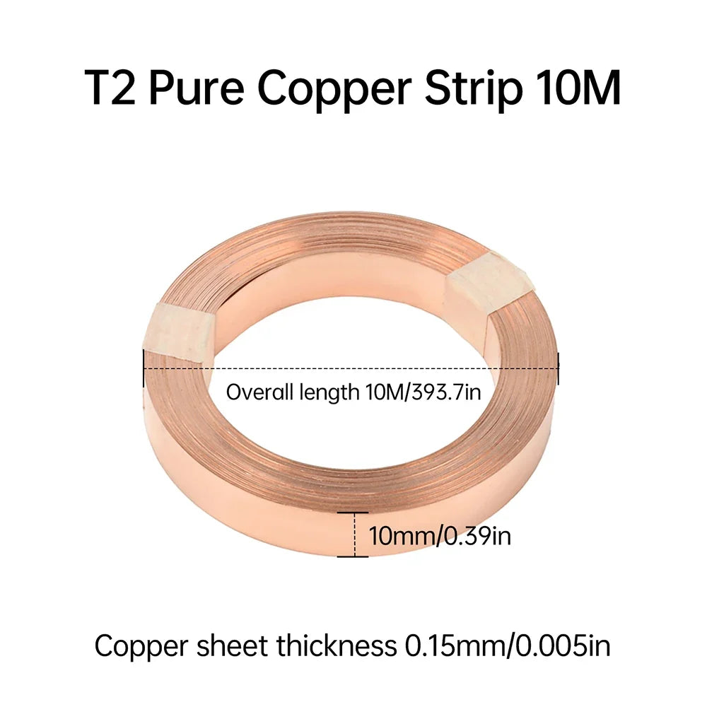 T2 Pure Copper Strip for 18650 21700 Battery Spot Welding | 5m–10m
