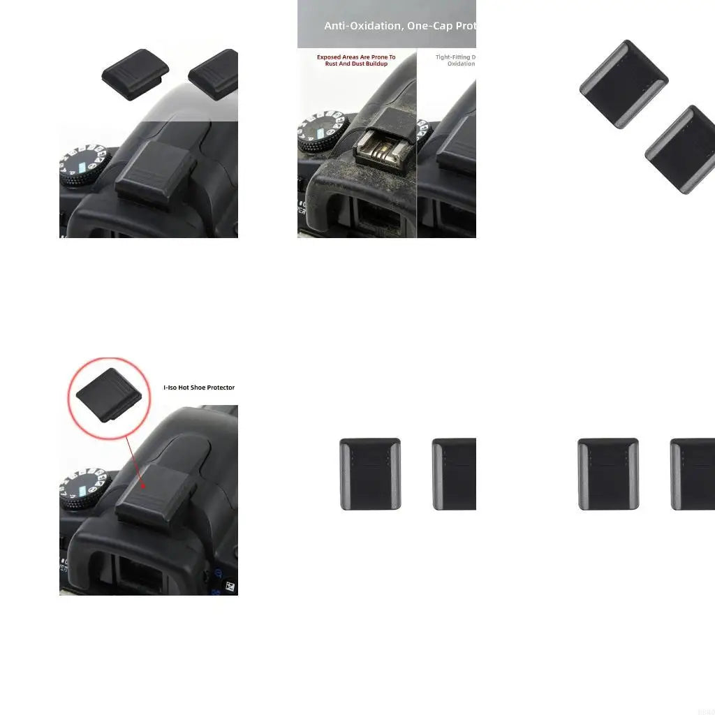 Camera Hot Shoe Cover 2-Pack – Black Matte ABS Caps