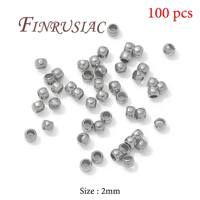 18K Gold Plated Crimp Tube End Beads for Jewelry Making – 100pcs