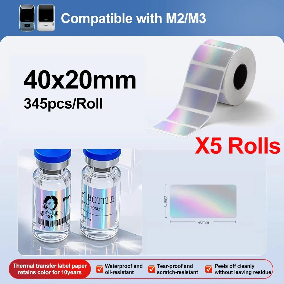 Niimbot M2/M3 Silver Laser Thermal Transfer Label Stickers