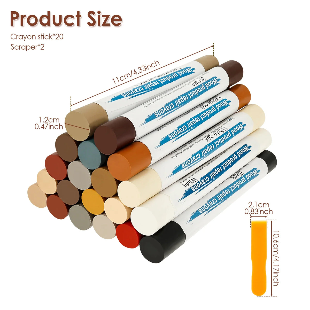 Wood Furniture Repair Pen & Filler Sticks – 18-Color Kit