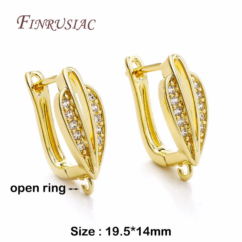 18K Gold Plated Zircon Earring Hooks – DIY Jewelry Findings