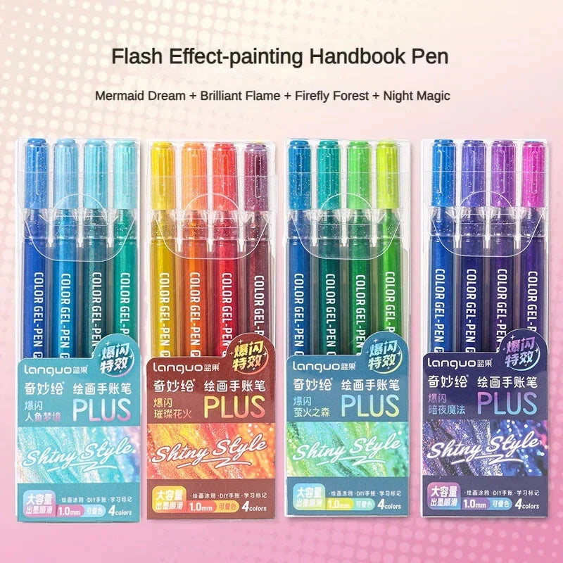 Glitter Gel Pen Set 162 Colors – 0.5mm & 1.0mm Art Pens