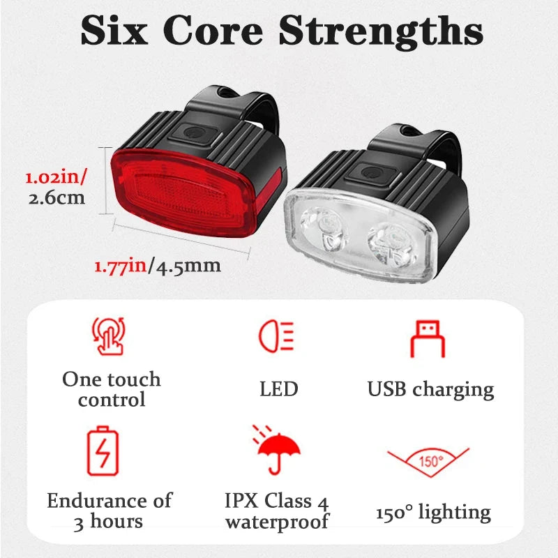 Rechargeable LED Bike Light Set – Front & Rear Bicycle Lights