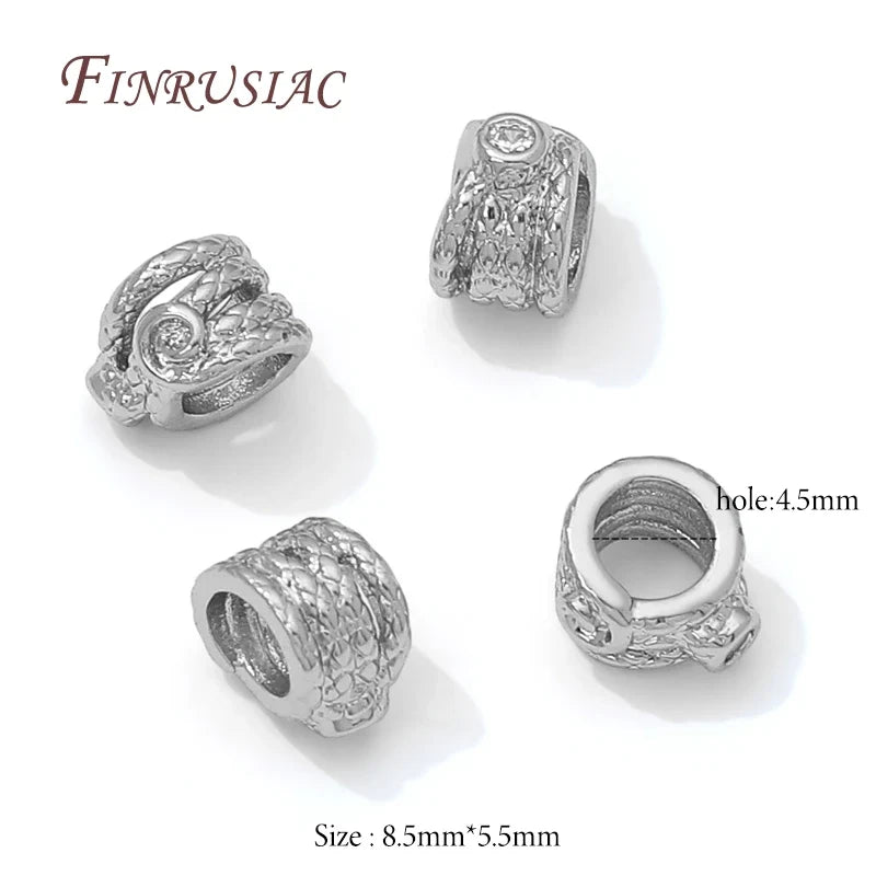 18K Gold Plated Zircon Spacer Beads – Large Hole for Bracelets