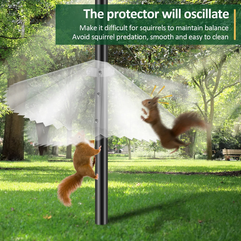 2-Pack Transparent Squirrel Baffle for Bird Feeder Poles