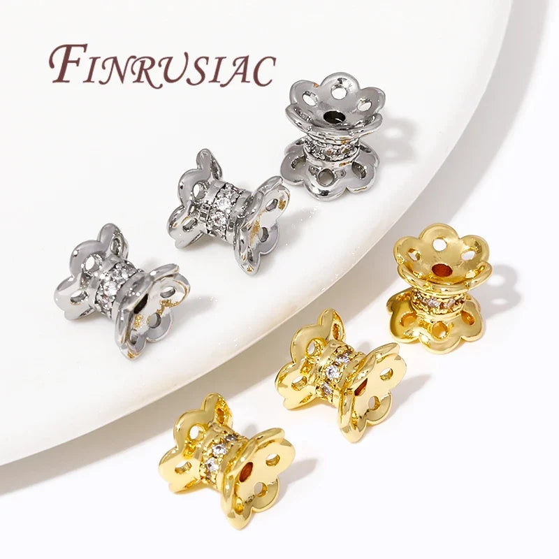 18K Gold Plated Zircon Spacer Beads – DIY Jewelry Making