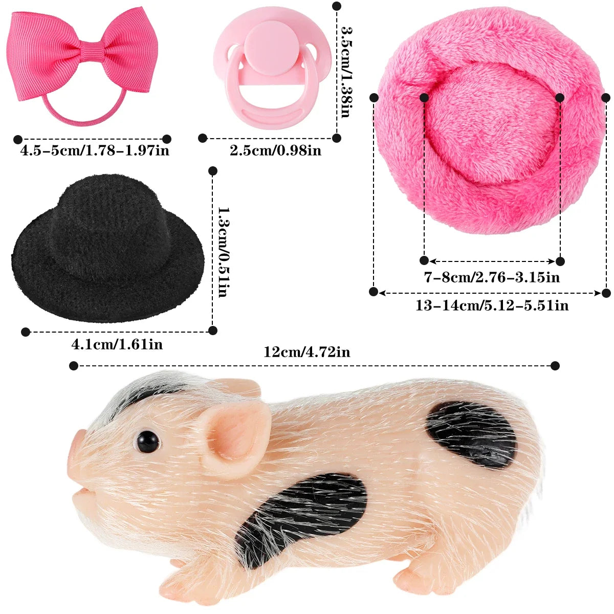Mini Silicone Piglet Doll Toy Set – Lifelike Reborn Pig Gift