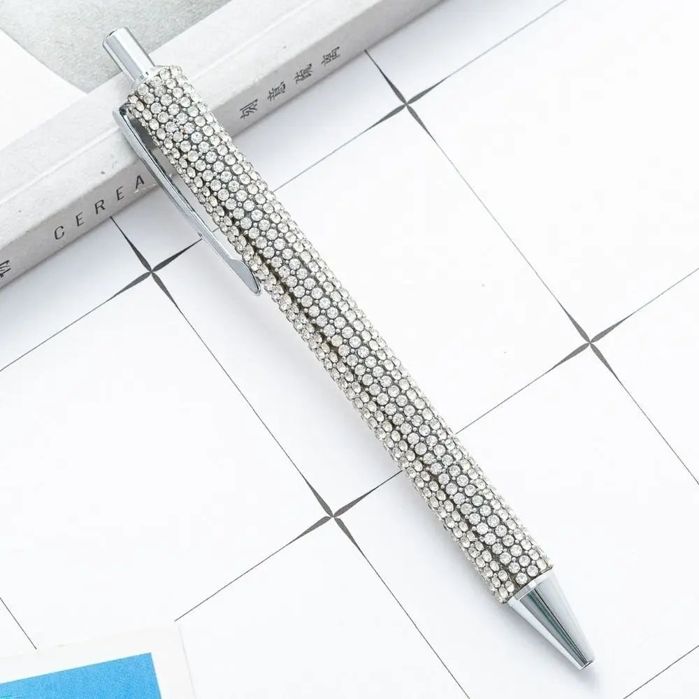 Metal Rhinestone Ballpoint Pen – Retractable Crystal Bling