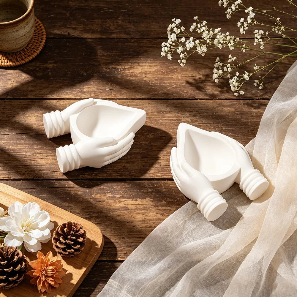 Silicone Hand Shape Mold – Candle Holder Resin Plaster Cement