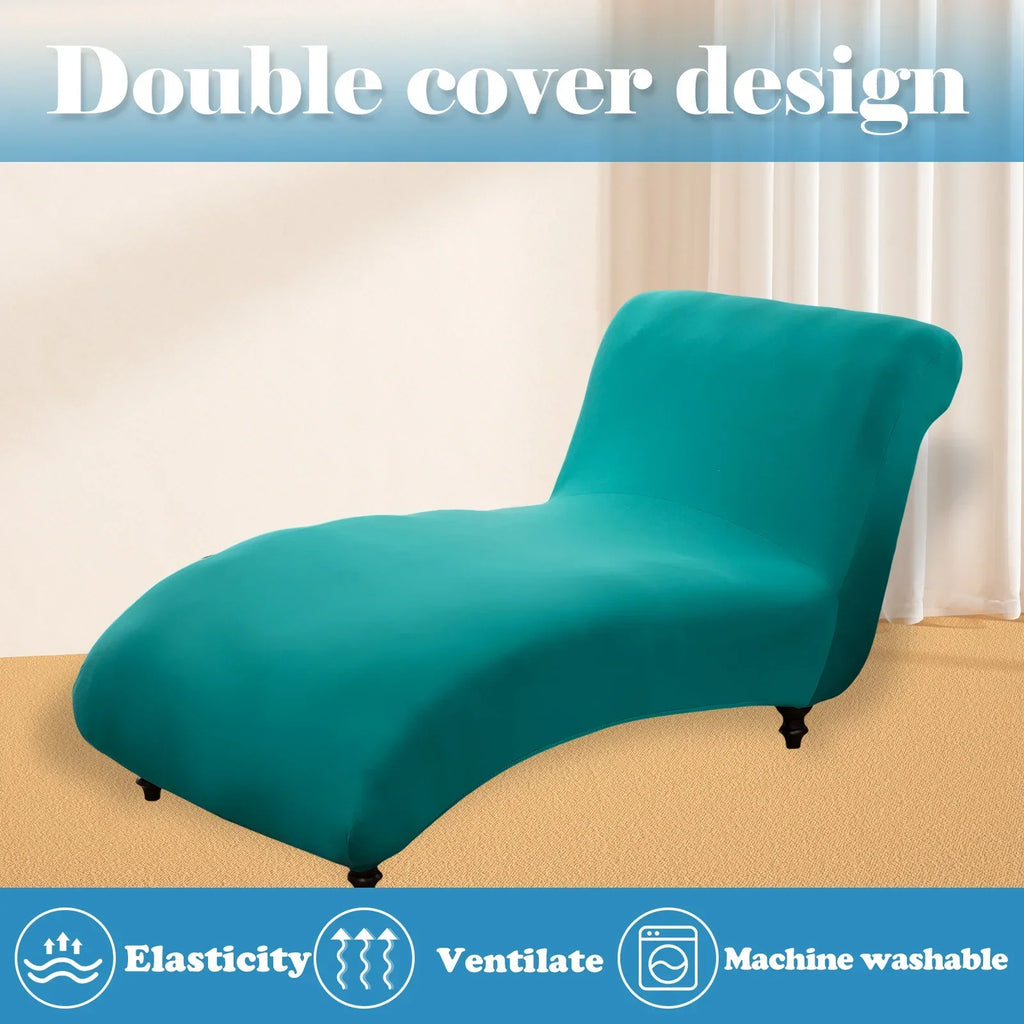 Armless Chaise Lounge Slipcover – Stretch Full Wrap Protector