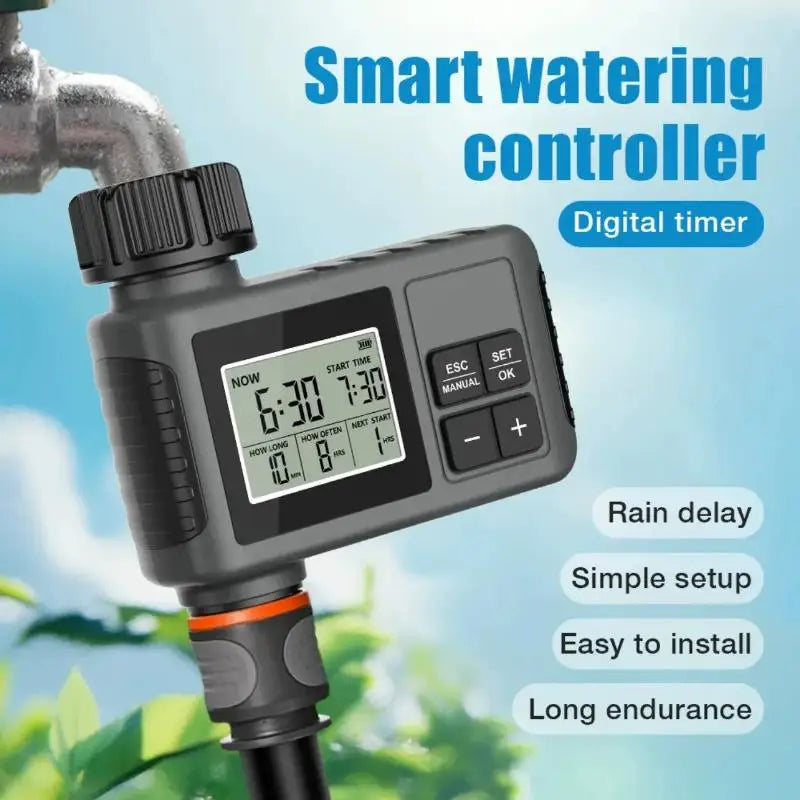 Automatic Garden Water Timer IPX7 LCD Irrigation Scheduler