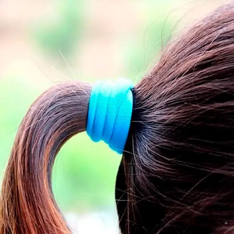 200+ Seamless Elastic Hair Bands – Black & Colorful Pack