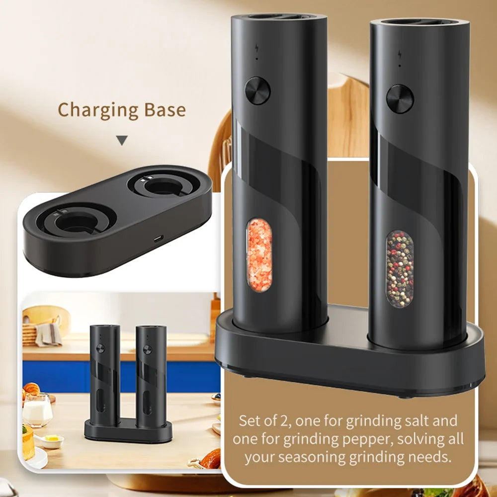 CLITON USB Rechargeable Electric Salt & Pepper Mill Grinder