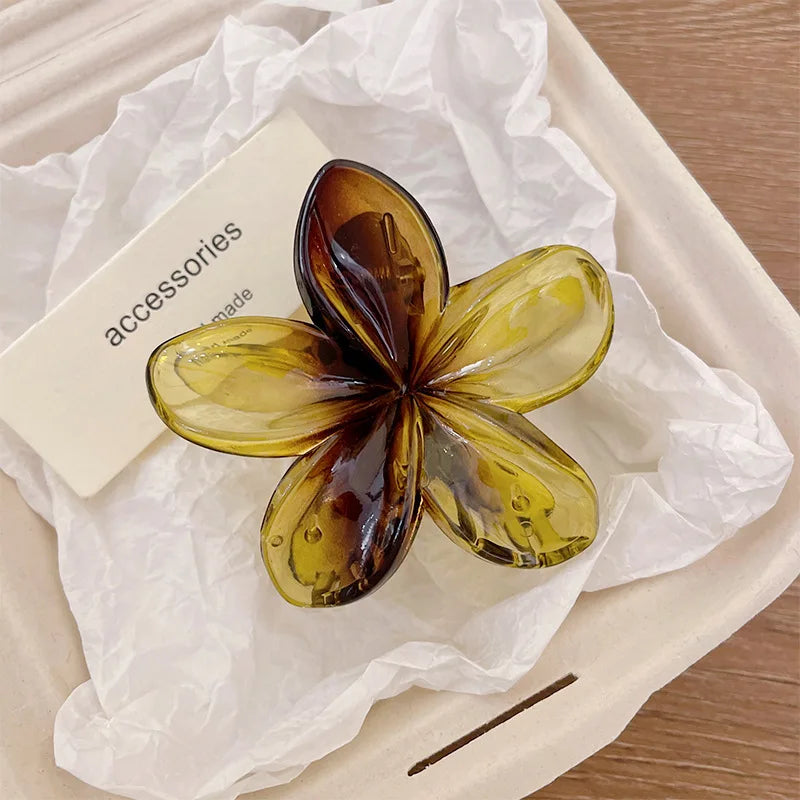 Korean Hawaiian Gradient Flower Hair Claw Clip for Women