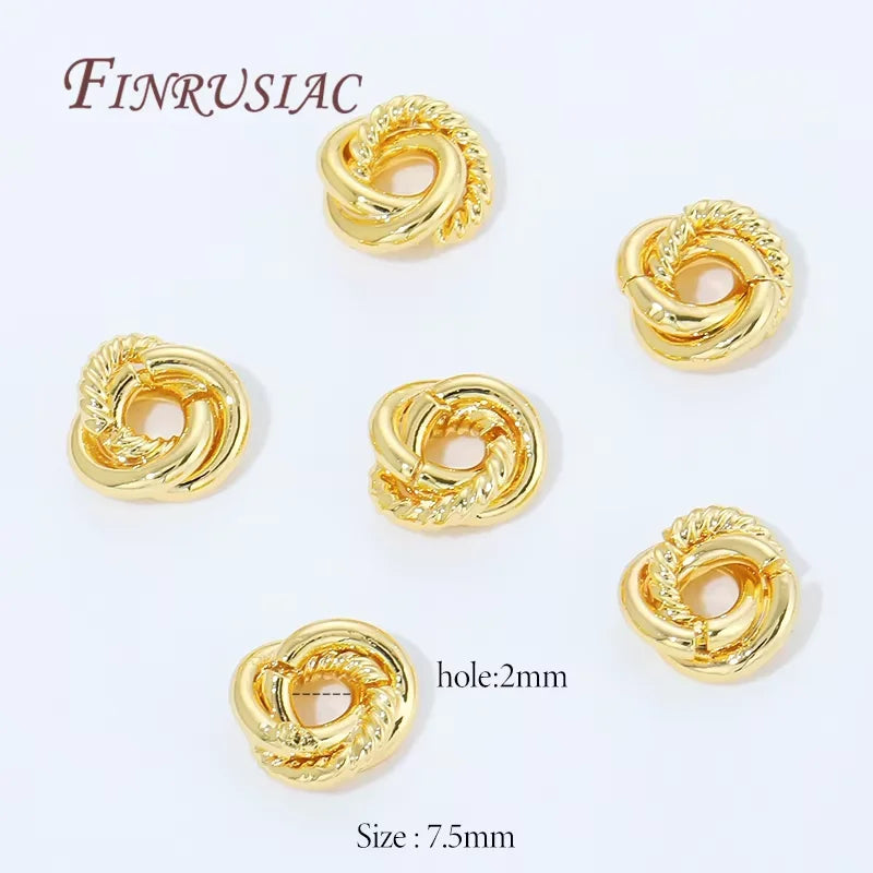 18K Gold Plated Zircon Flower Beads – DIY Jewelry Making