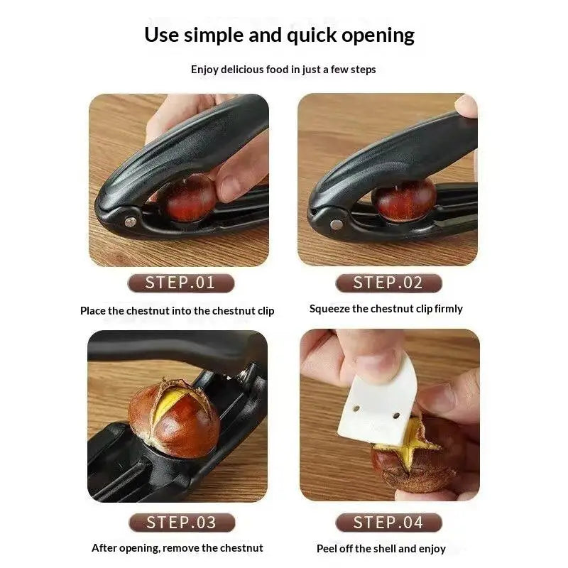 Chestnut Opener – Serrated Steel Blades & Ergonomic Handle