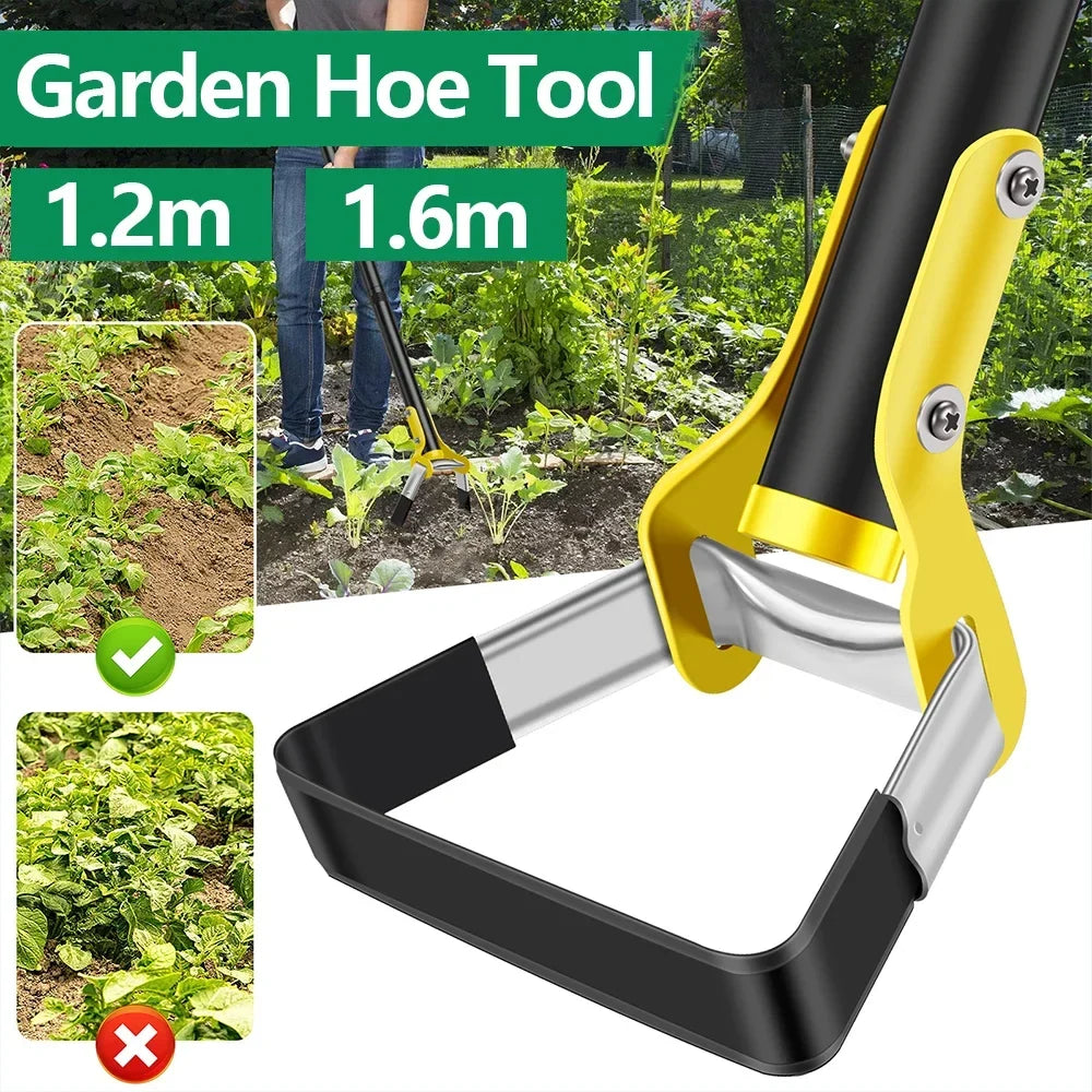 Stainless Steel Stirrup Loop Garden Hoe – Long Handle