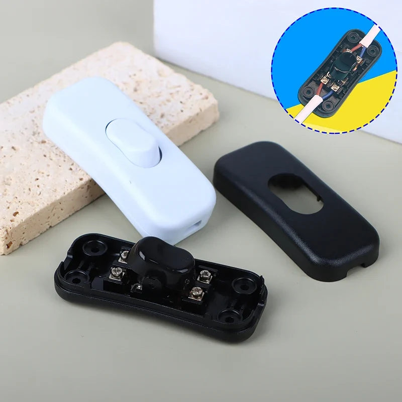 AC 250V Inline Rocker Toggle Switch for Table Lamp & LED Light