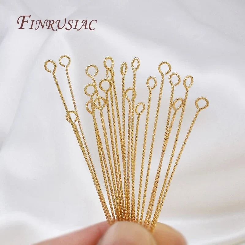 50Pcs 18K Gold Plated Brass Eye Pins – DIY Jewelry Making