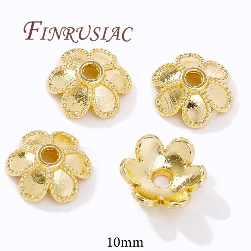 18K/14K Gold Plated Filigree Flower Bead Caps – Jewelry Making