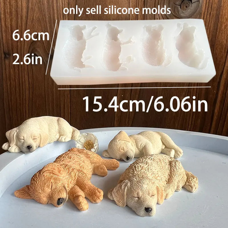 Sleeping Dog Silicone Mold – Soap Resin Plaster Craft Mold