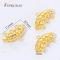 18K Gold Plated 3-Ring Curved Tube Bails | DIY Jewelry Connectors