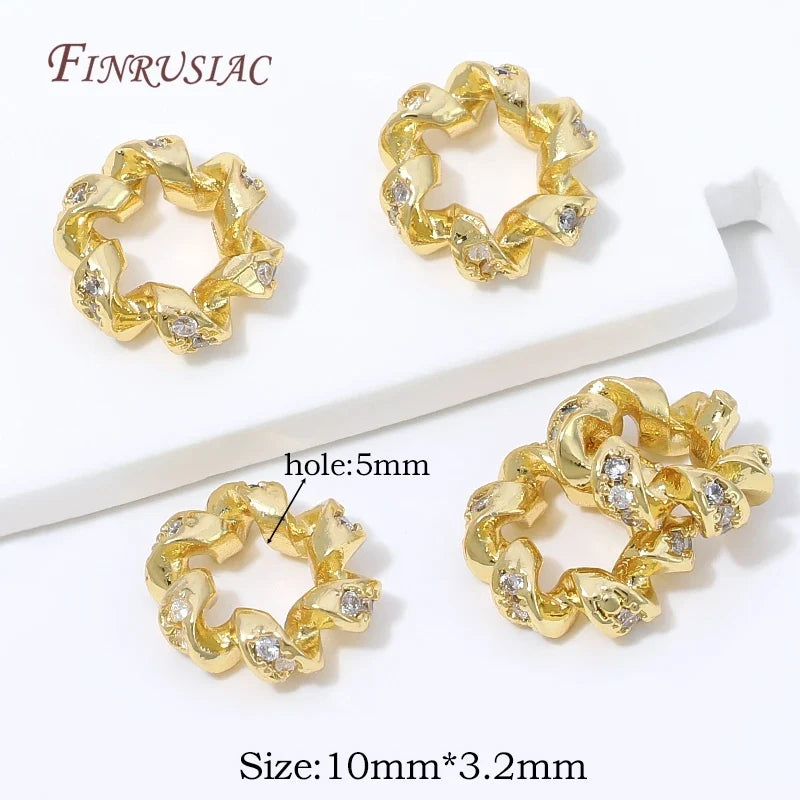 18K Gold Plated Zircon Spacer Beads | DIY Jewelry Making