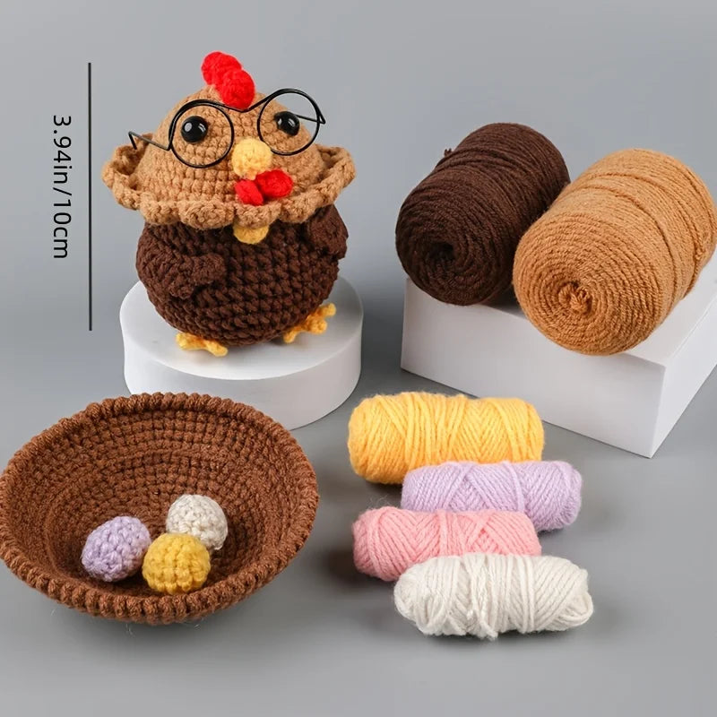 DIY Wool Ball Doll Crochet Kit – Animal Knitting Starter Set