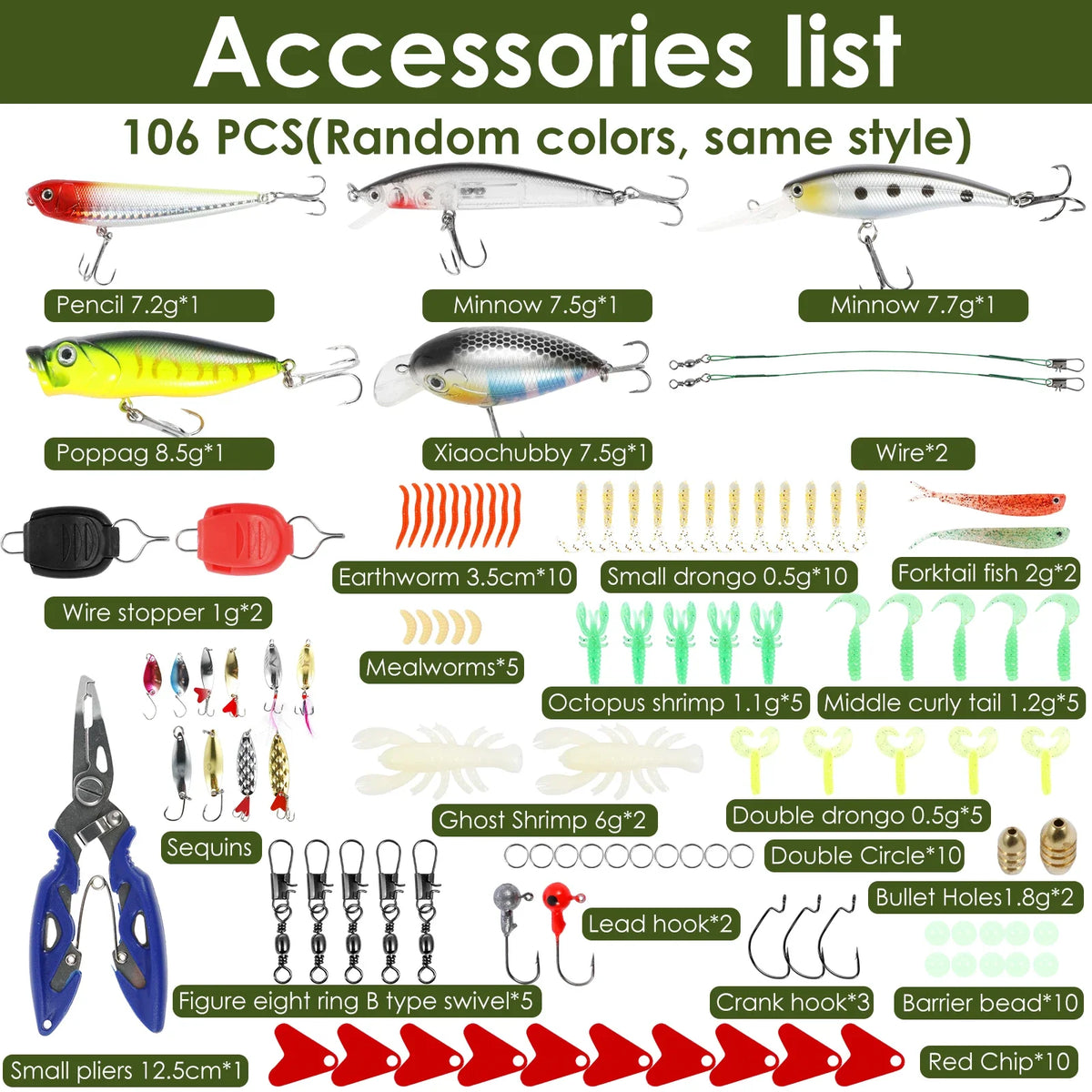 Mixed Fishing Lure Kit Set with Storage Box – 102 to 302 Pcs