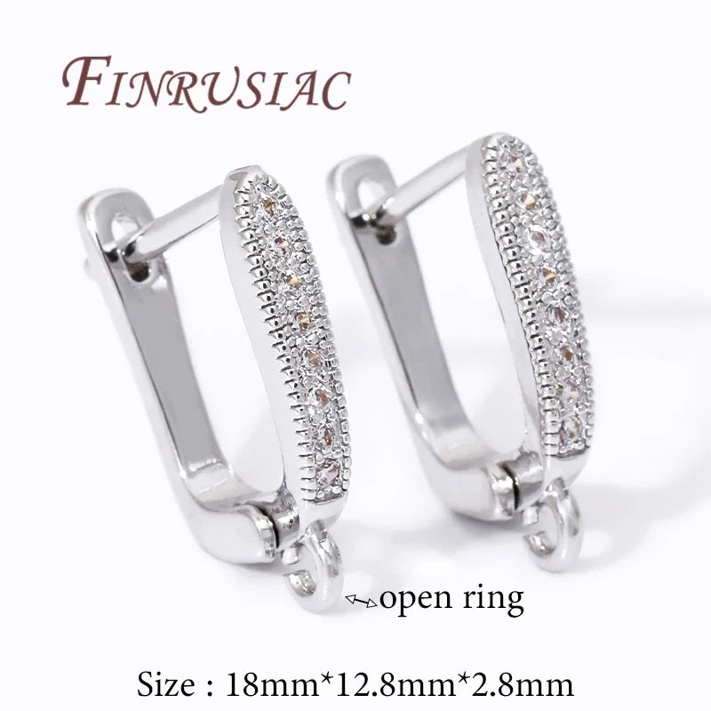 18K Gold Plated Zircon Earring Hook Clasps – DIY Findings