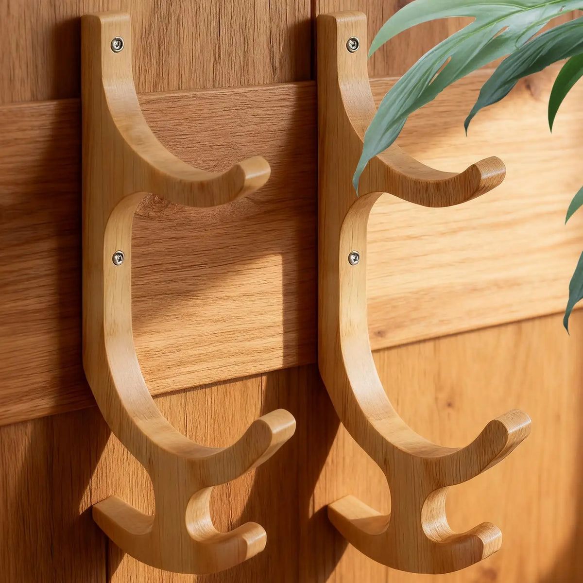 Wooden Wall Mount Yoga Mat Holder & Gym Organizer Rack