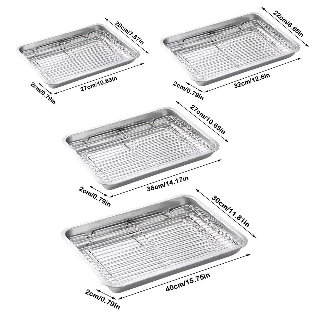 Stainless Steel Baking Pan with Removable Cooling Rack