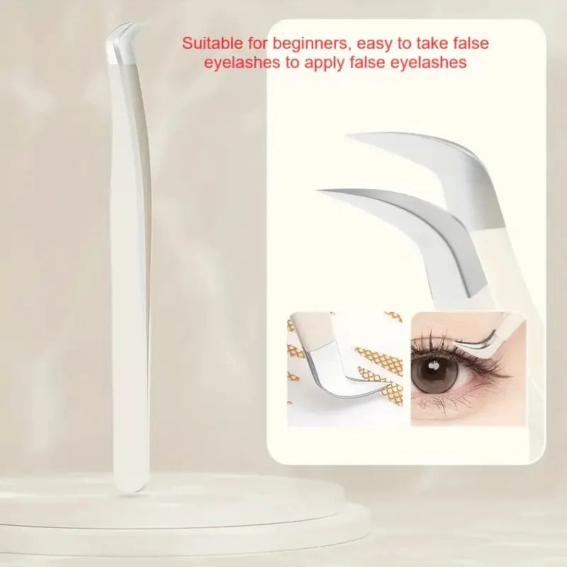 Precision Curved Tip Eyelash Extension Tweezers – Stainless Steel