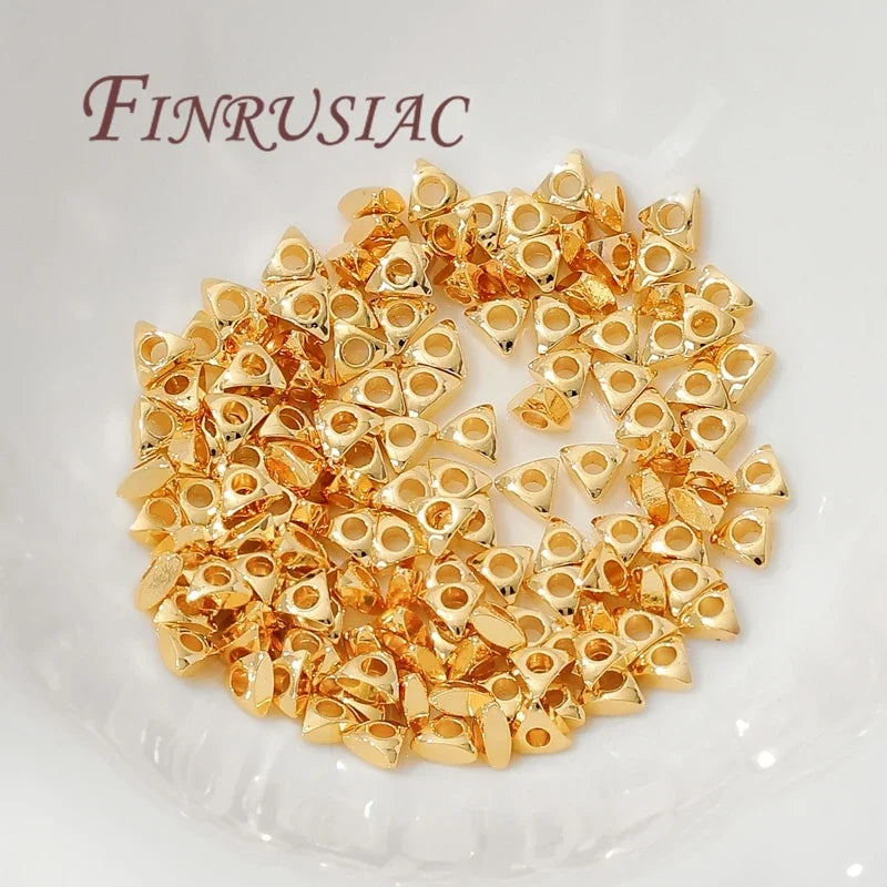 3mm 18K Gold Plated Triangle Spacer Beads | DIY Jewelry Making