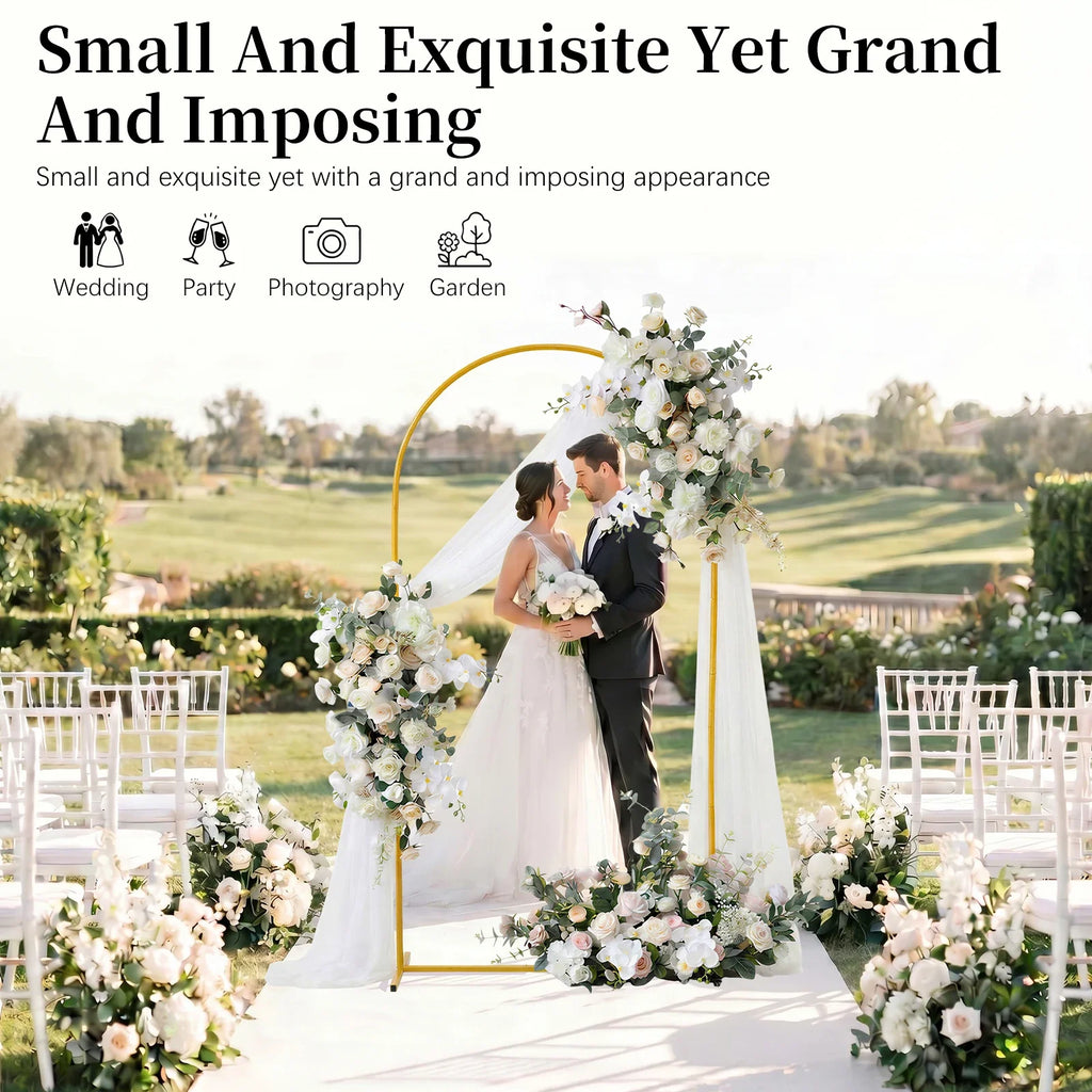 Gold Metal Wedding Arch Stand | Balloon Backdrop Frame
