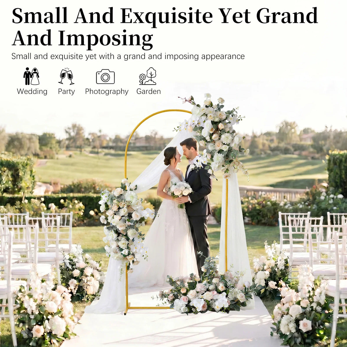 Gold Metal Wedding Arch Stand | Balloon Backdrop Frame