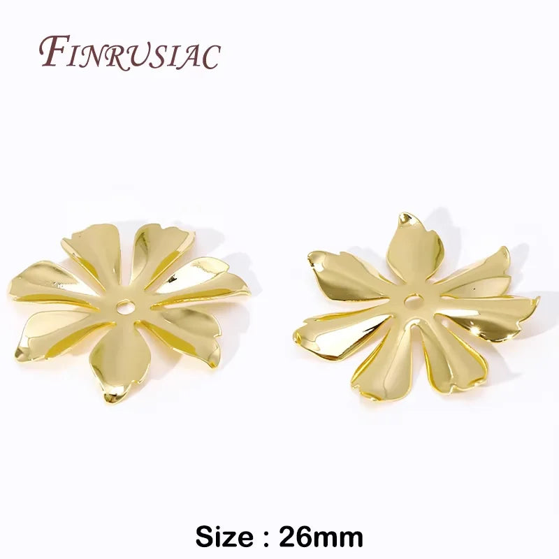 8.5mm Zircon Flower Bead Caps – 18K Gold Plated Brass DIY Jewelry