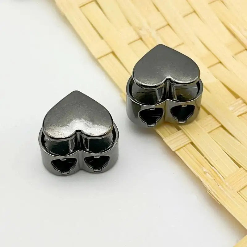 Heart Shape Zinc Alloy Spring Cord Lock Buckles – 5 Pack