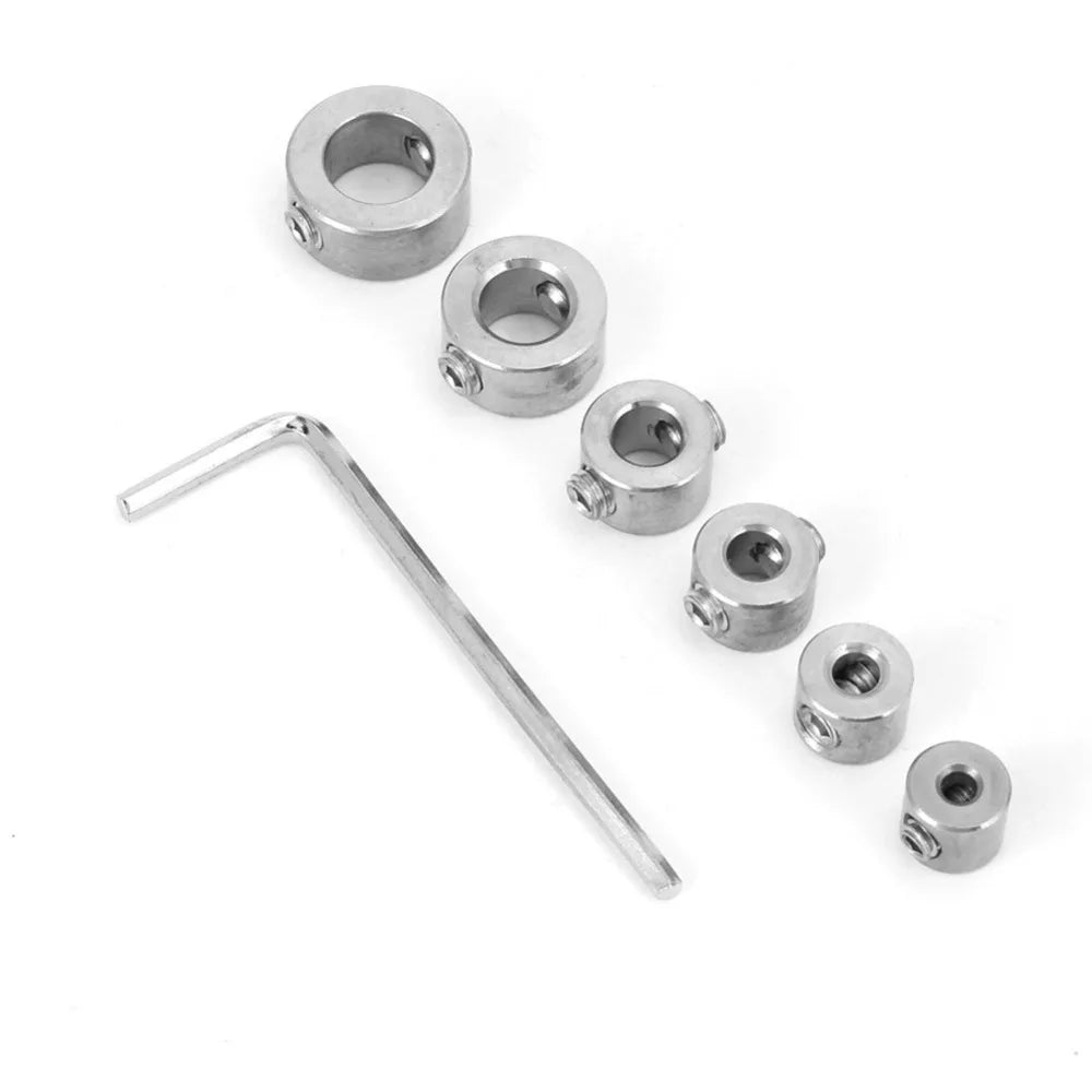 6 PCS Stainless Steel Drill Stop Collar Set 3–10mm Sizes